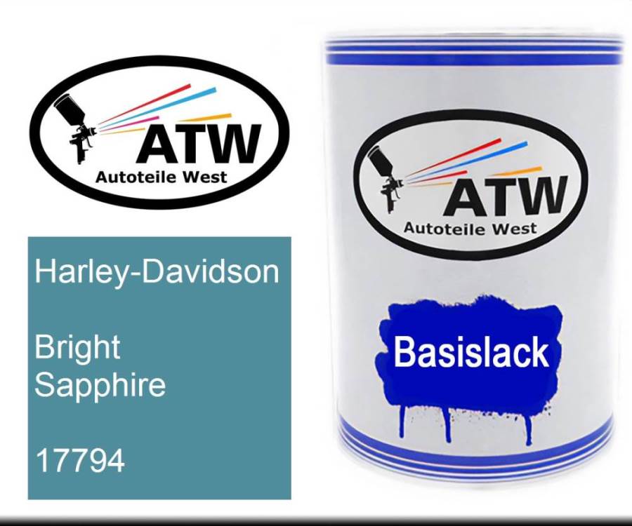 Harley-Davidson, Bright Sapphire, 17794: 500ml Lackdose, von ATW Autoteile West.